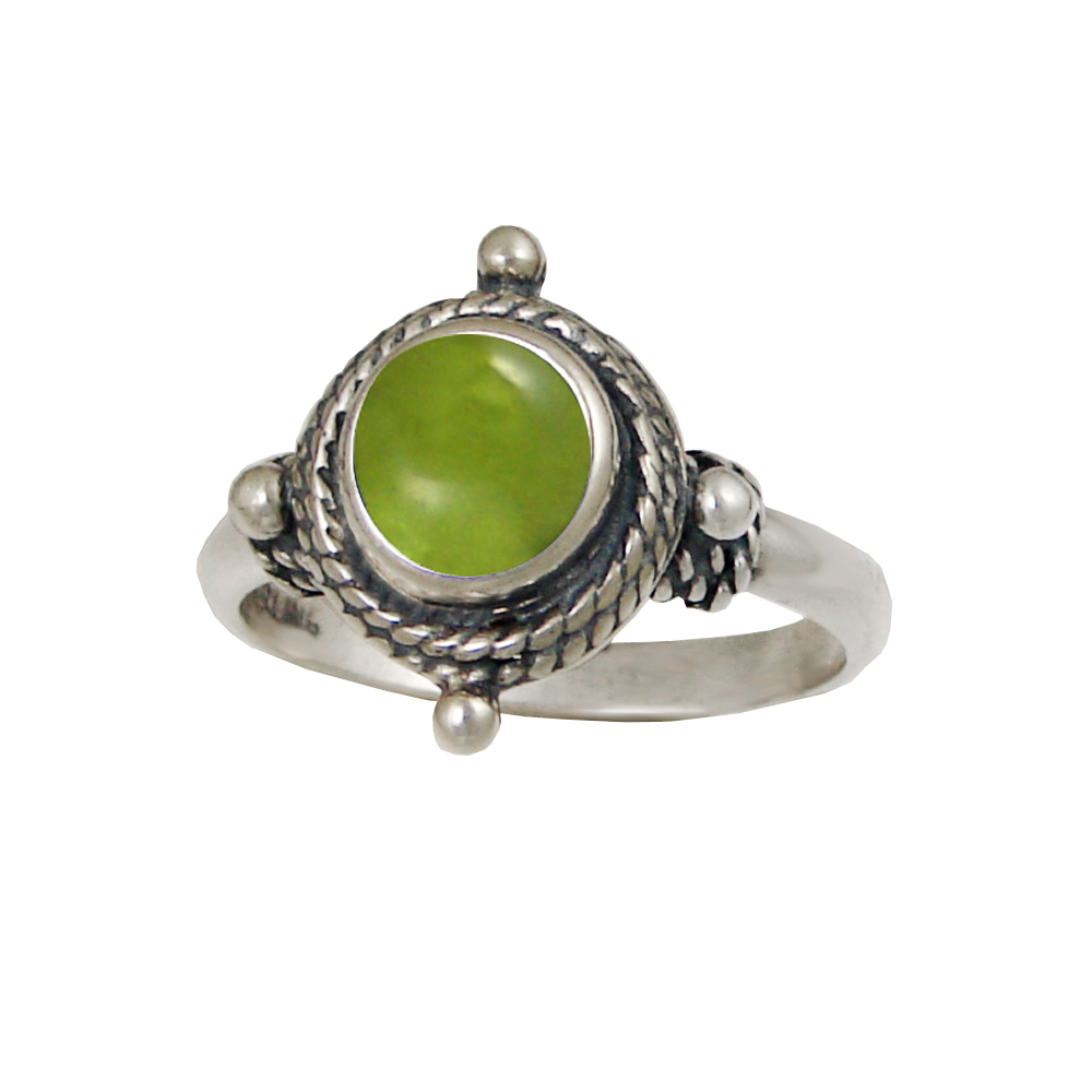 Sterling Silver Gemstone Ring With Peridot Size 5